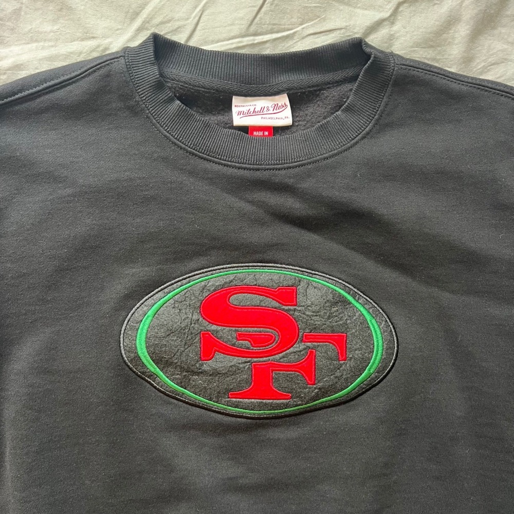 San Francisco 49ers‎ Sweatshirt Mens Medium Black Mitchell & Ness NFL Crewneck